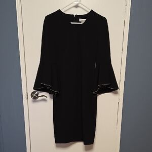 Elegant Black Dress with Flared Sleeves
